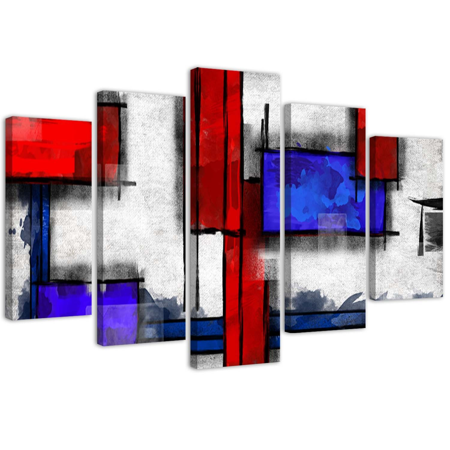 Feeby Obraz 5 częściowy Abstrakcja geometryczna 100x70