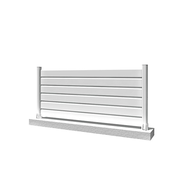 Clôture Brise vue Blanc L 1911 x H 886 mm 6 lames