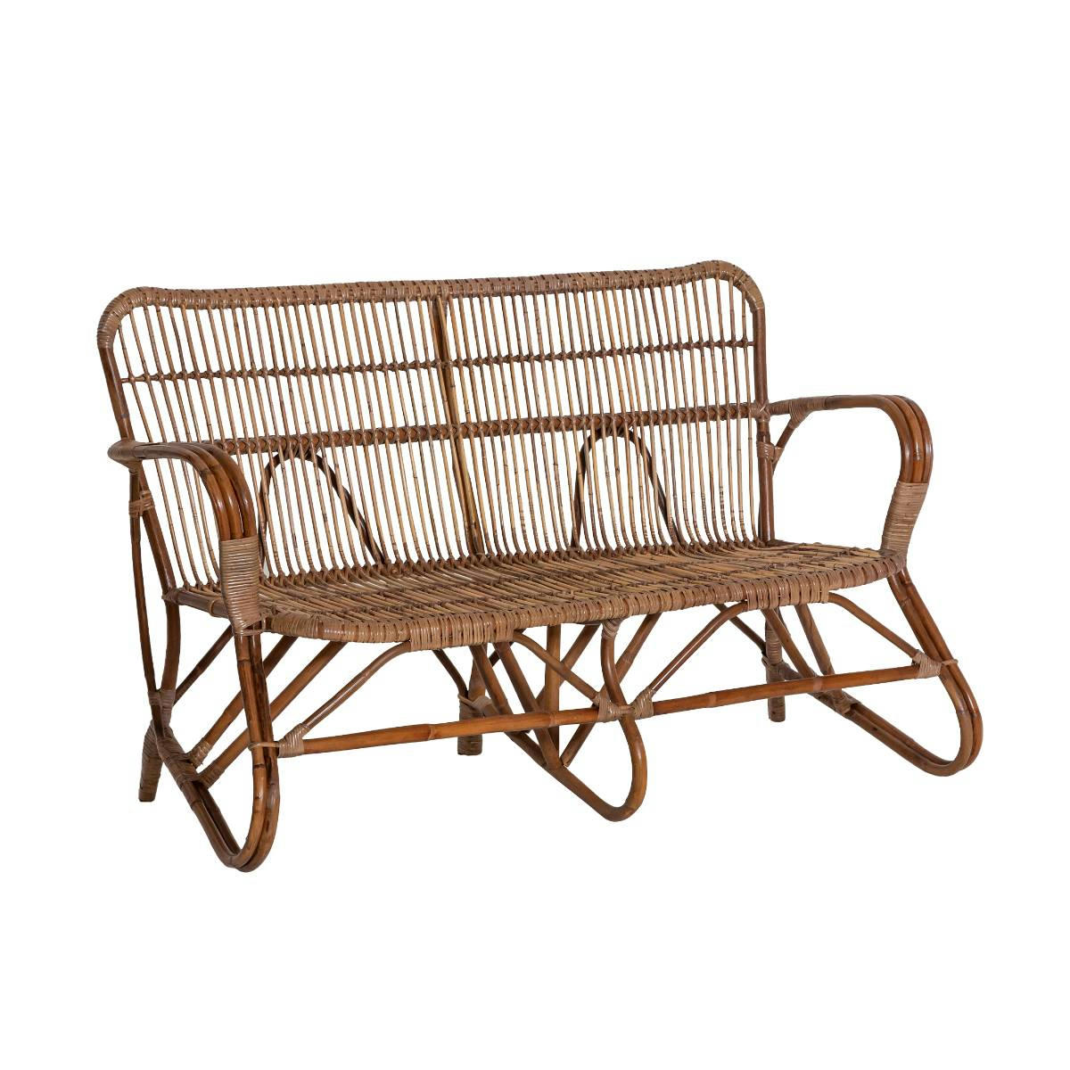 CASSIE - Fauteuil en rotin marron 136 cm