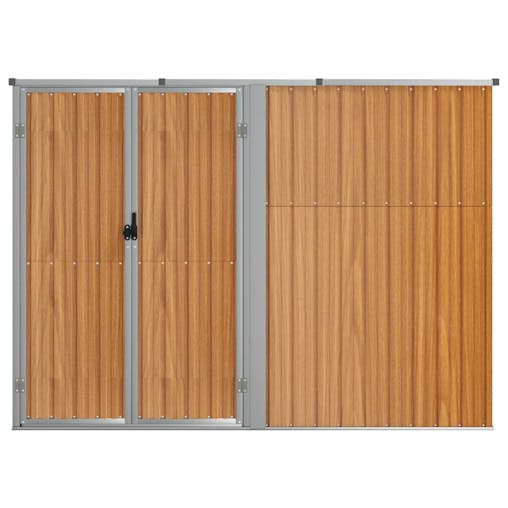 NNEVL Garden Tool Shed Brown 225x89x161 cm Galvanised Steel