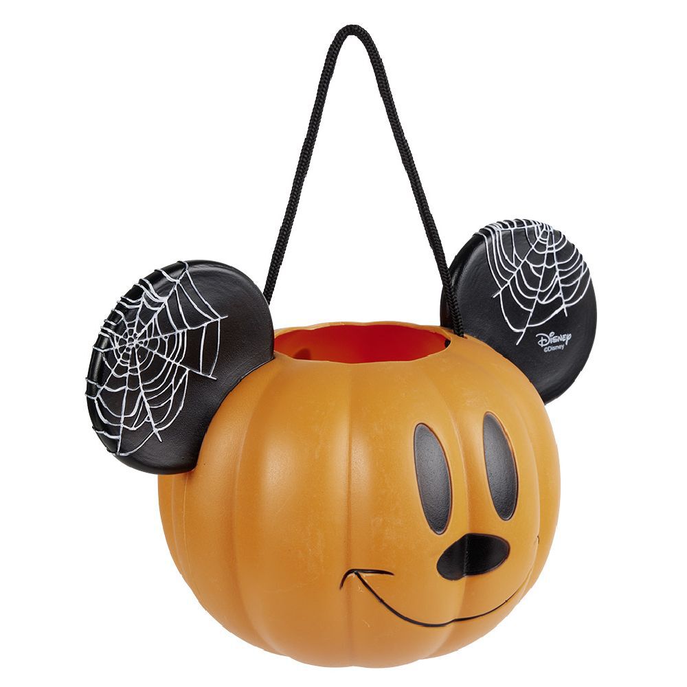 Seau à bonbons Halloween Disney Mickey orange et noir 26x18xH16cm