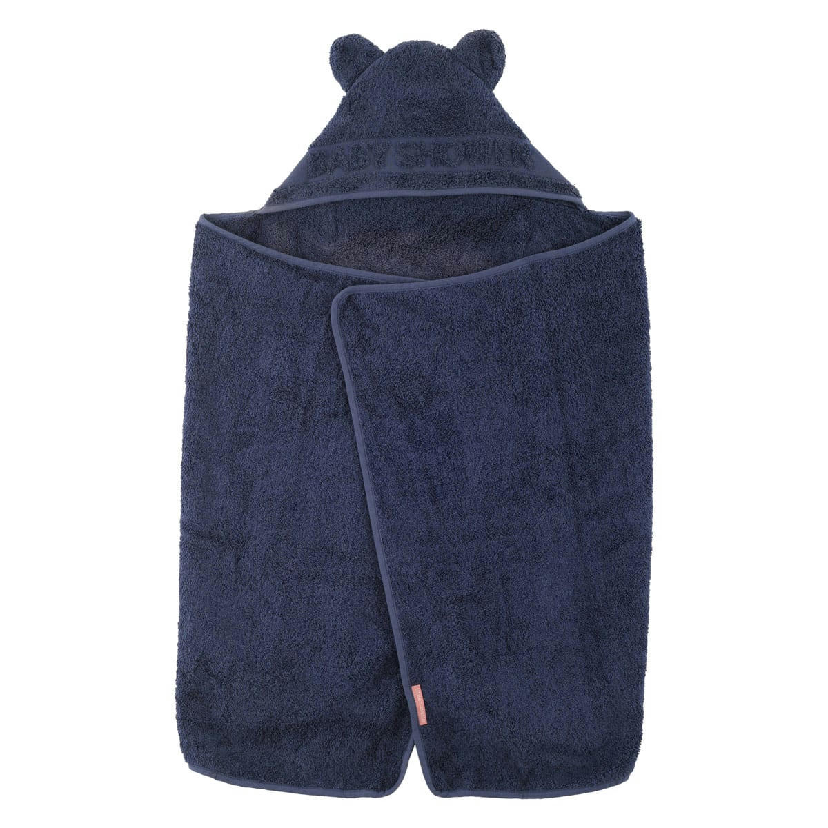 BABYSHOWER - Cape de bain bleu marine coton bio 60x120 cm