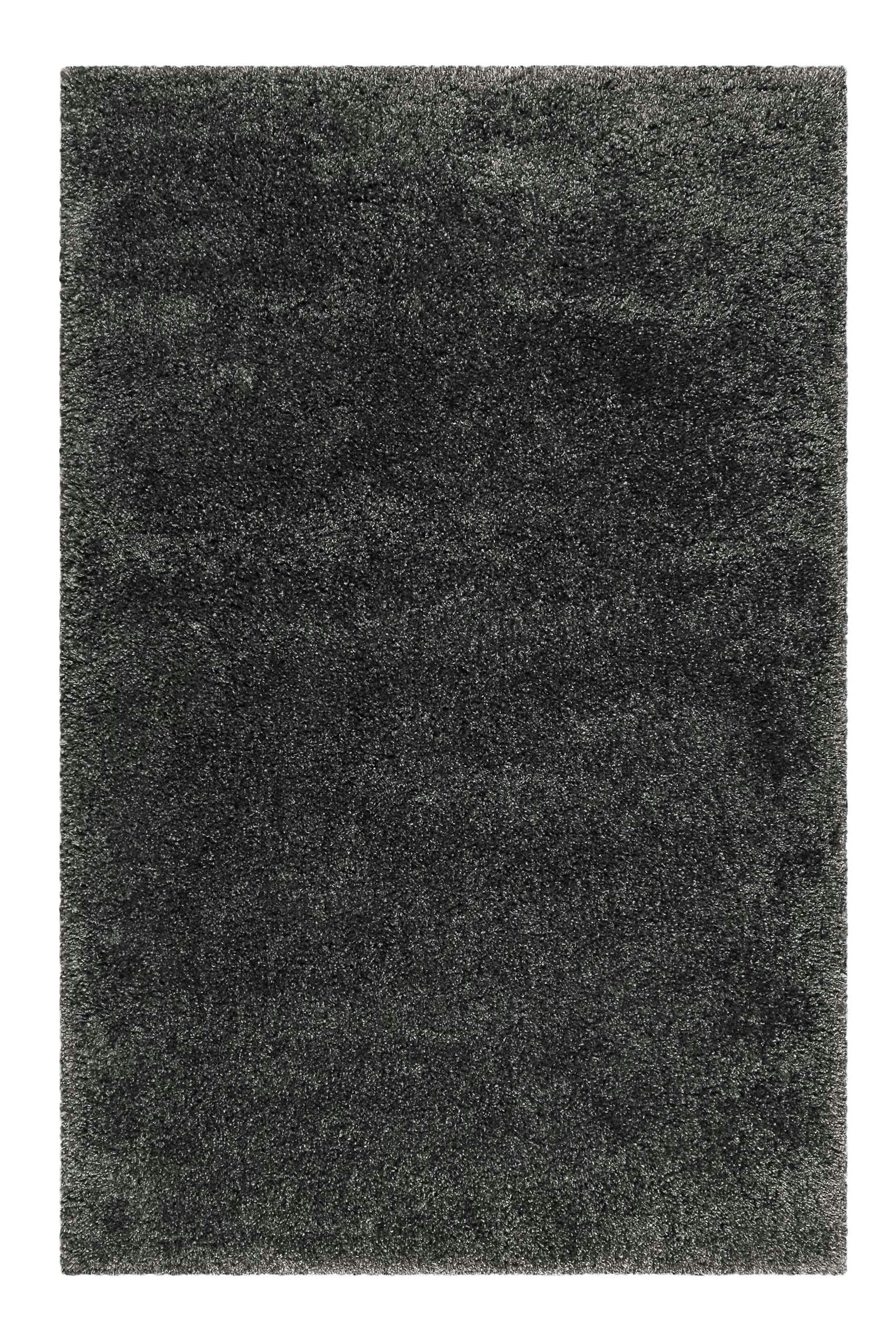 LIVE NATURE - Tapis uni à poils longs gris foncé pour salon, chambre 170x120
