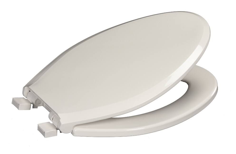 For Living Plastic Slow Close Elongated Toilet Seat, White