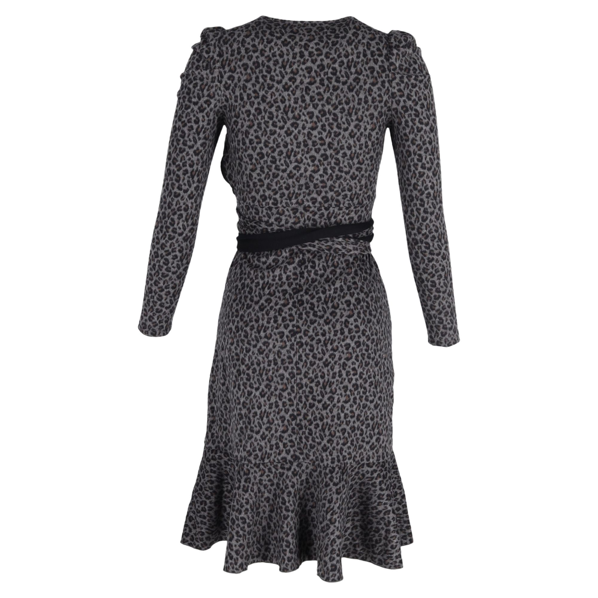 Diane Von Furstenberg Preloved Sienna Wrap-Effect Dress in Animal Print Cotton