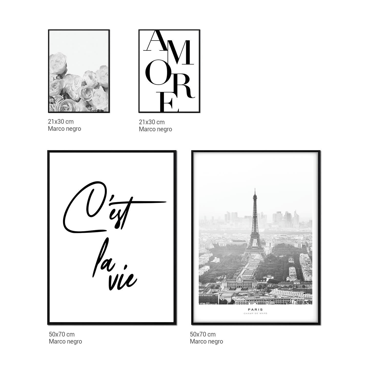 DÉCORATION MURALE - Décoration murale avec cadre en noir - Paris