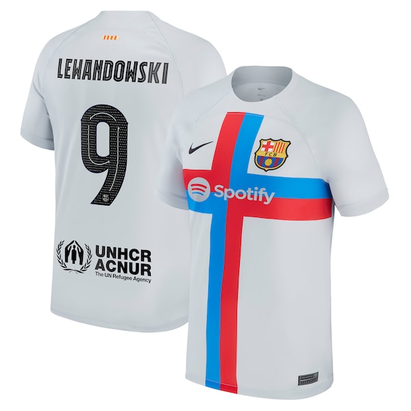 Robert Lewandowski Barcelona Nike 2022/23 Third Breathe Stadium Replica Player Jersey - Gray