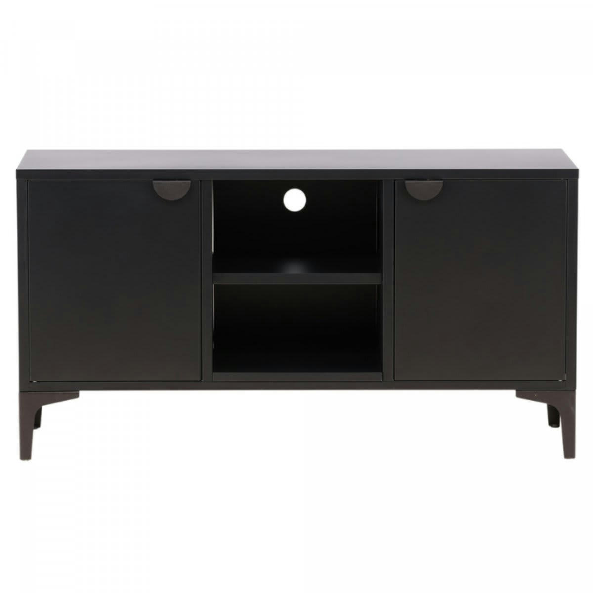 DIDI - Meuble TV tendance en métal 120cm noir