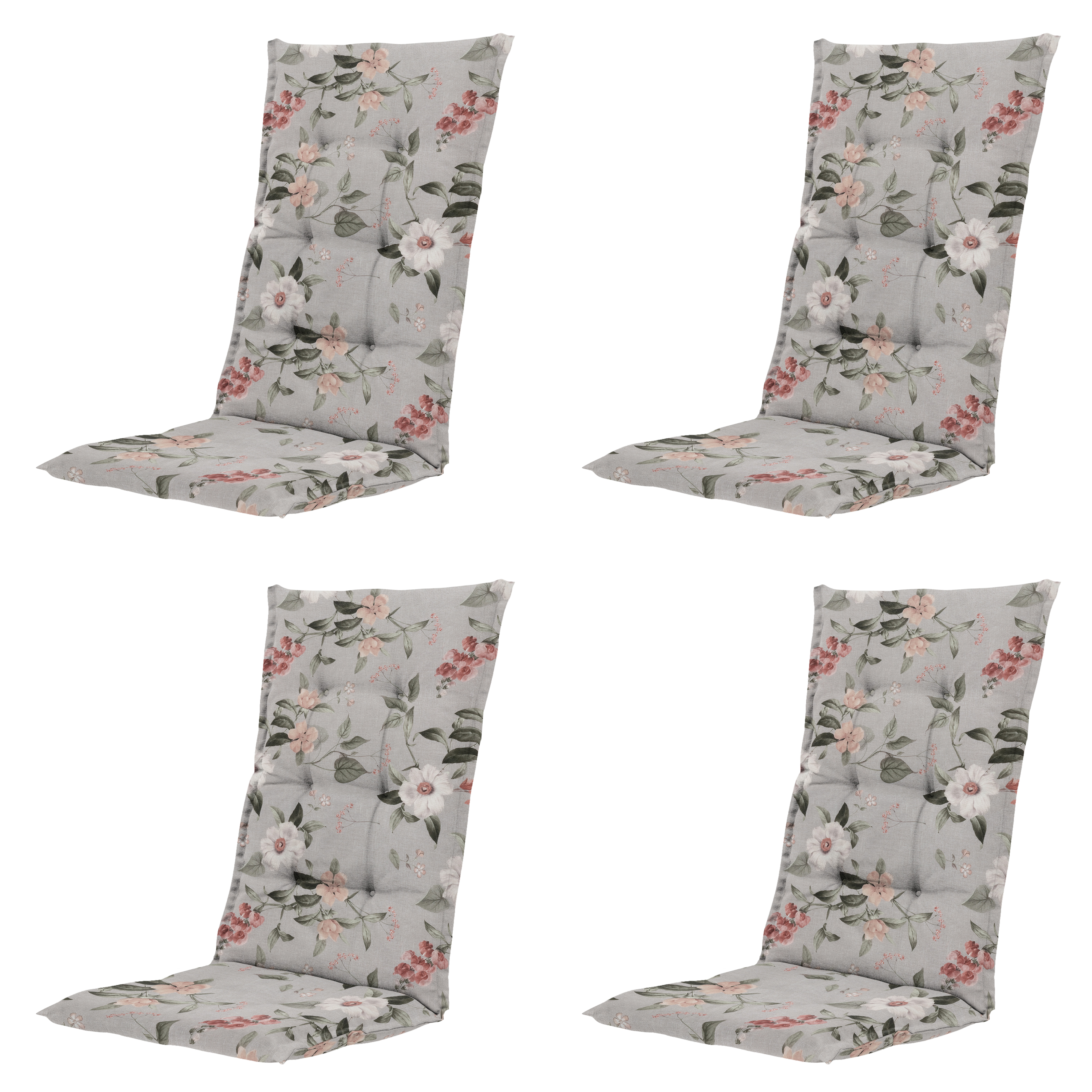 Madison tuinstoelkussen hoge rug Julliete - multikleur - 123x50x5cm - set van 4