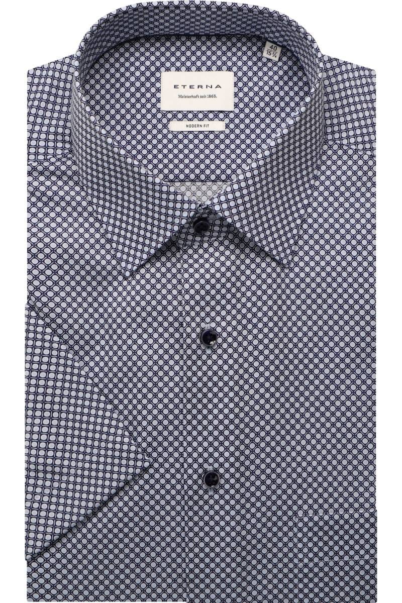 ETERNA Modern Fit Hemd blau, Bedruckt