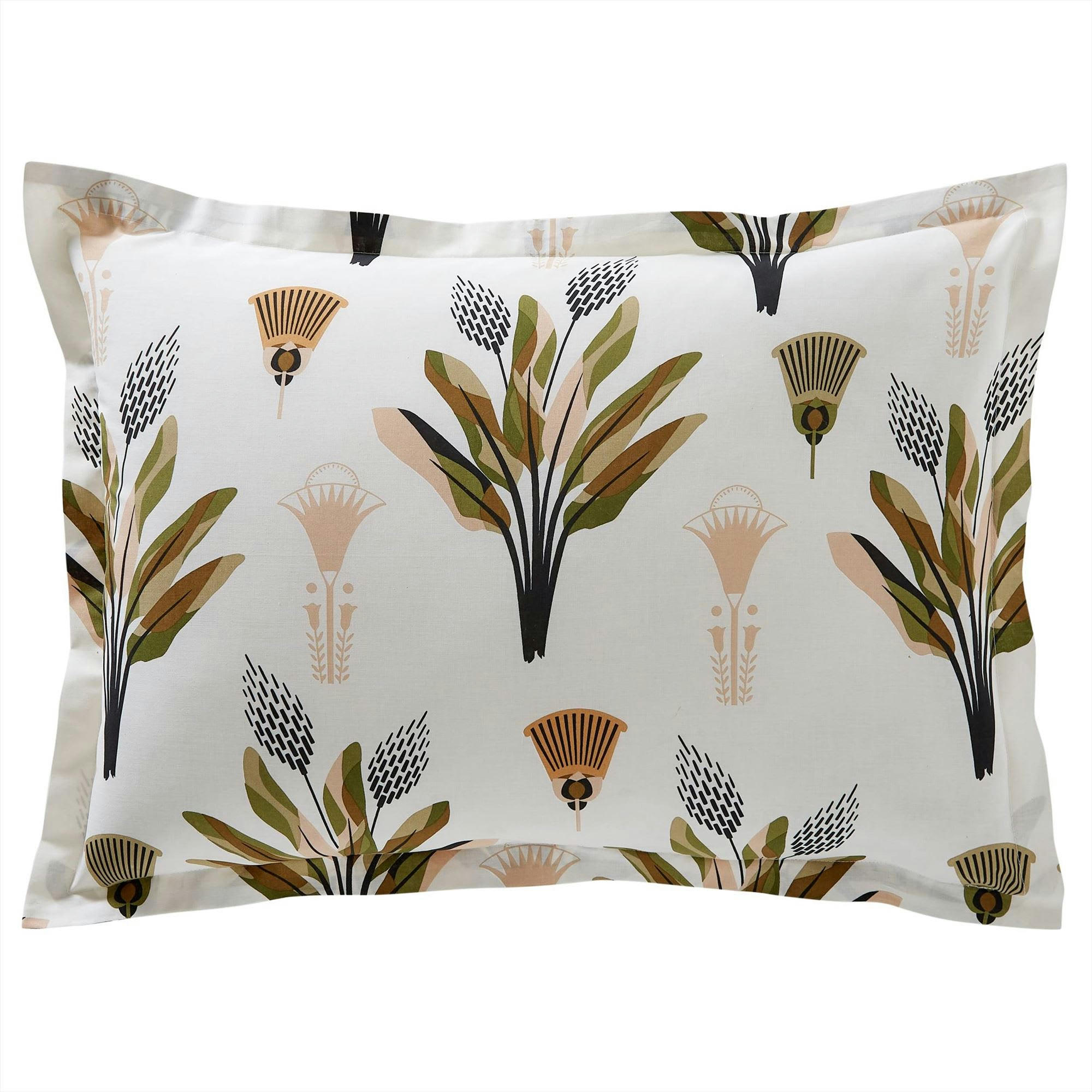 EGYPTIEN - Taie volant 63x63 vert en coton