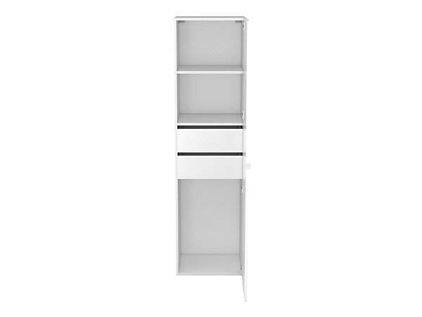 Armoire blanche 2 tiroirs GoodHome Atomia H. 187,5 x L. 50 x P. 45 cm