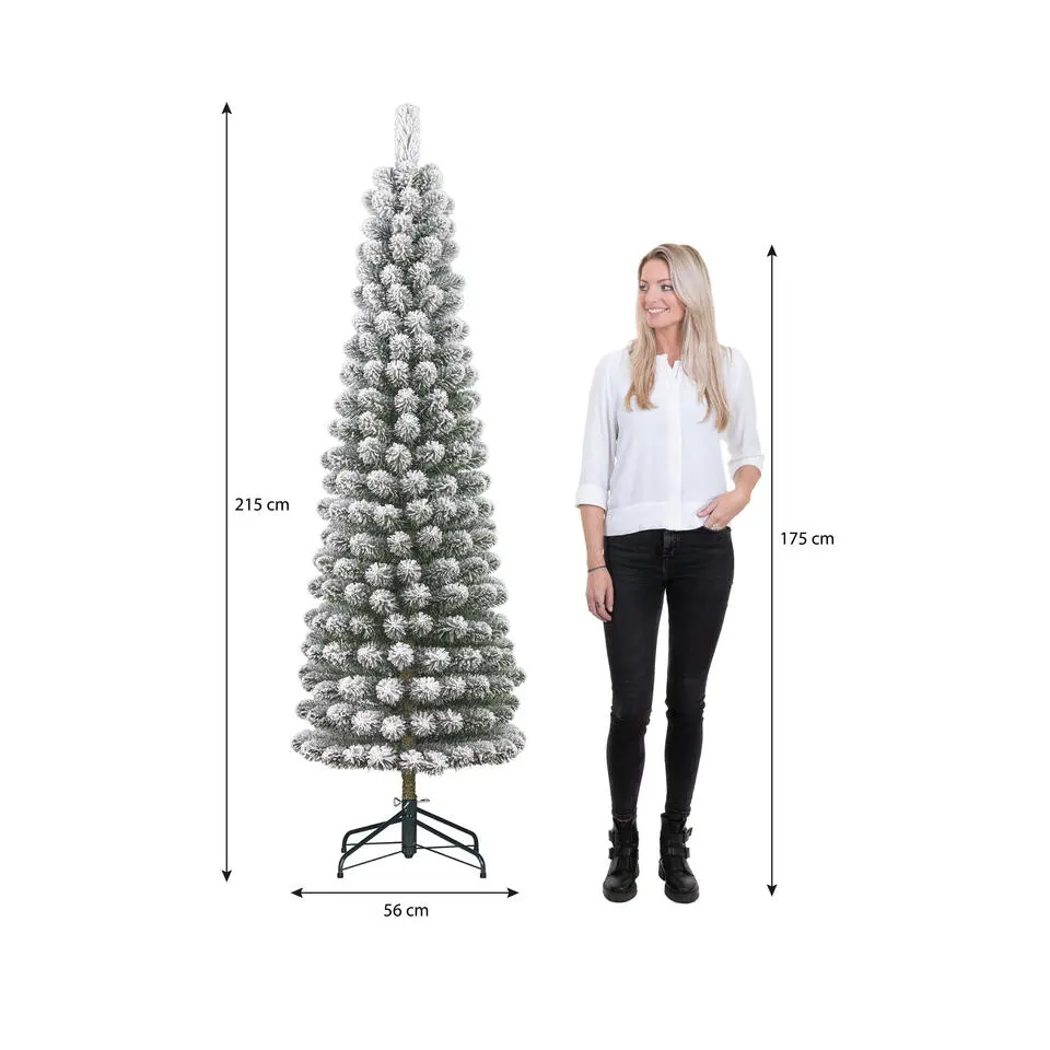 Black Box Trees Charlton Pilar kerstboom groen frosted TIPS 362 - h215xd56cm