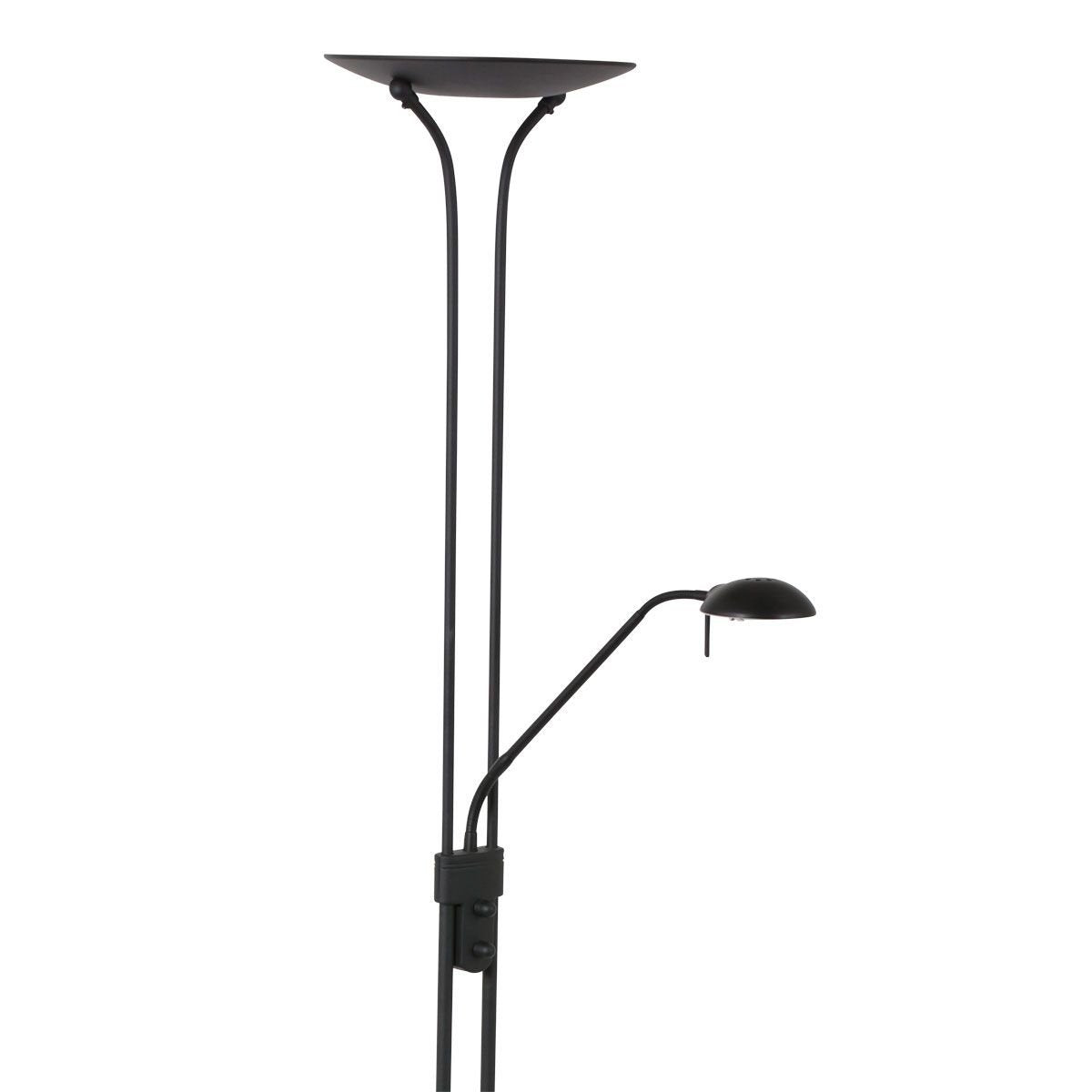 Mexlite vloerlamp Biron - 2 lichts - 52x 180 cm - zwart