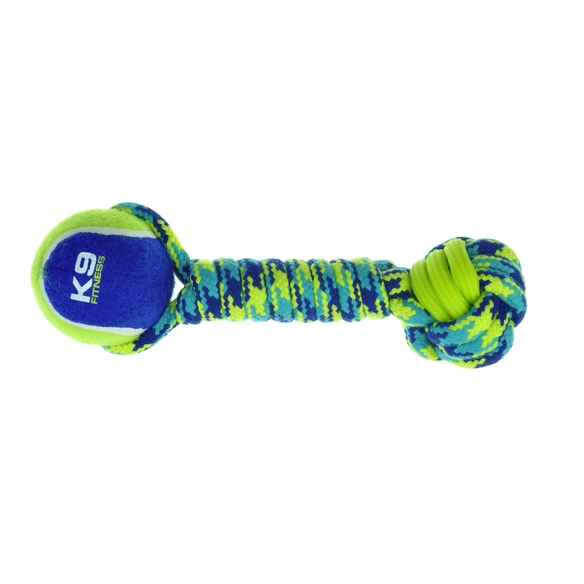 Spielzeug »K9 Fitness«, Zugseil mit TPR-Ball/Tennisball, blau/grün, für Hunde
