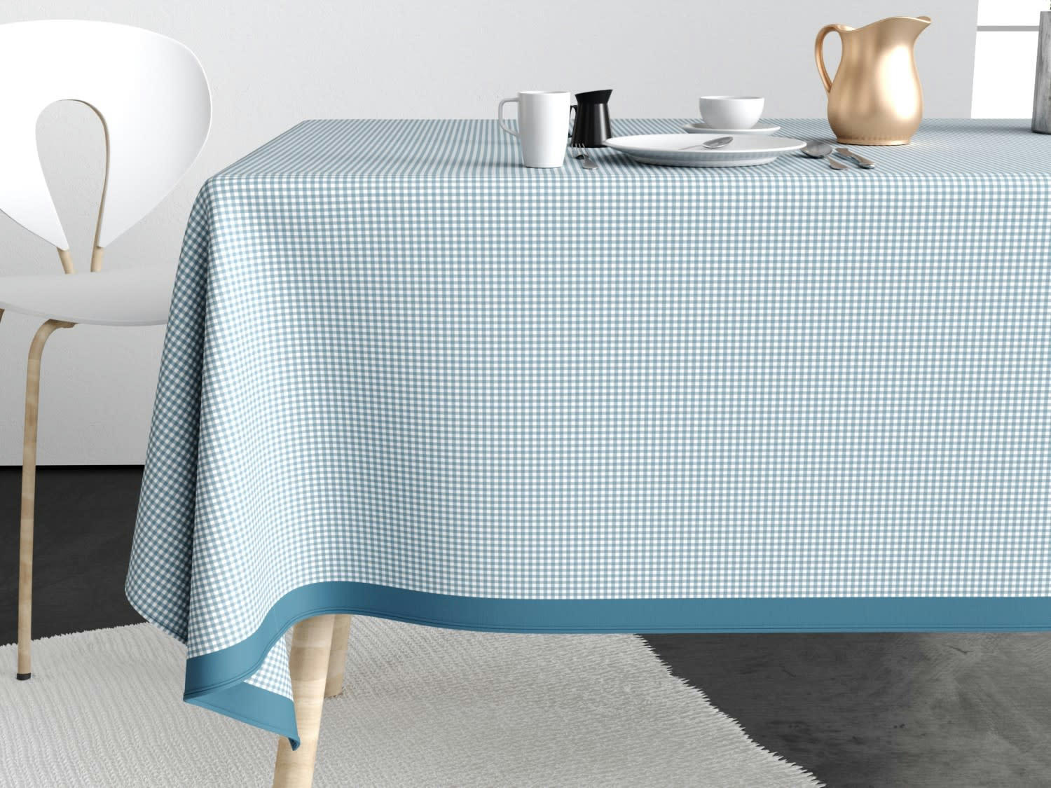 COTE NAPPE - Nappe coton bleu 140x300 cm