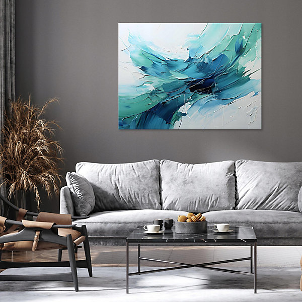 Impression sur toile abstrait bleu moderne 120x80 cm xxl tableau décoration deco murale intissée pour salon chambre cuisine