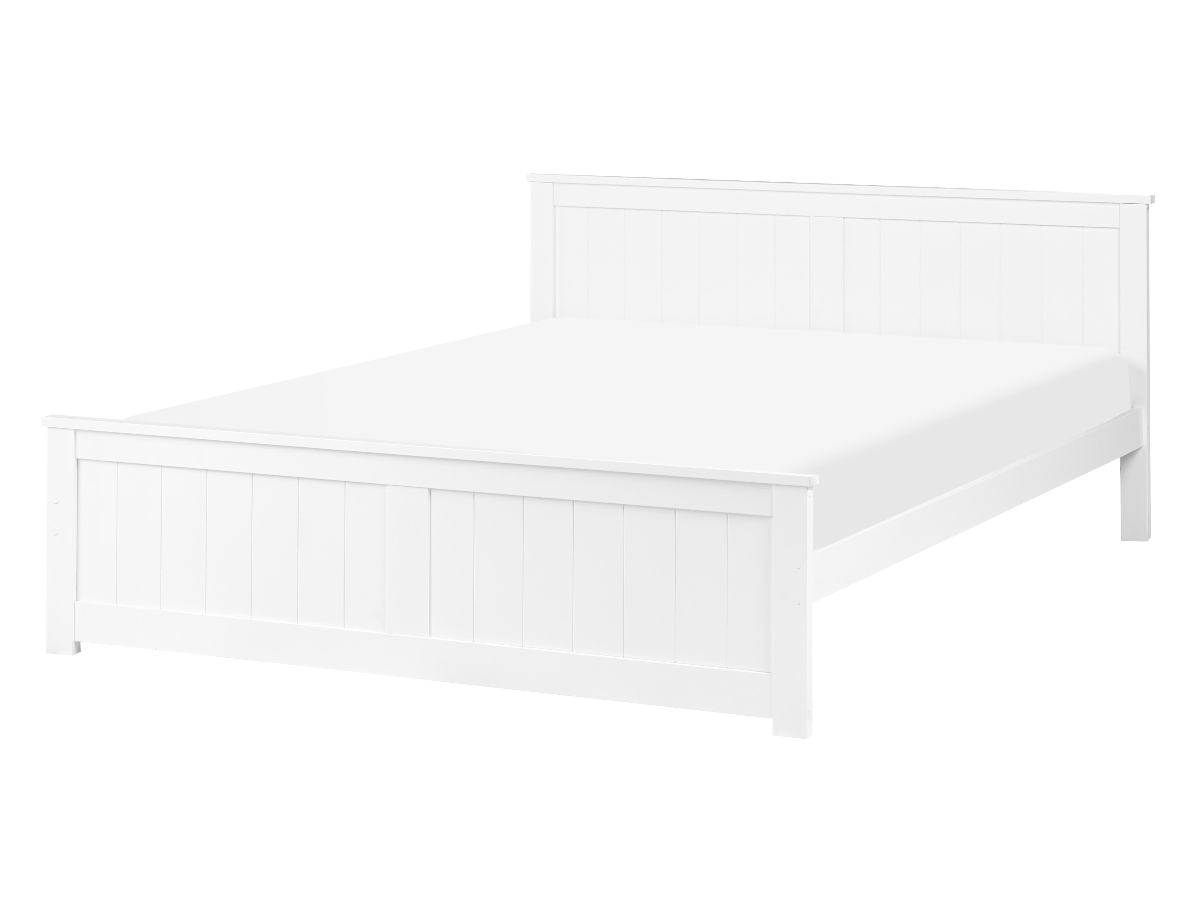 Bed Pine Wood SABRAN 140 x 200 cm (EU Double) White