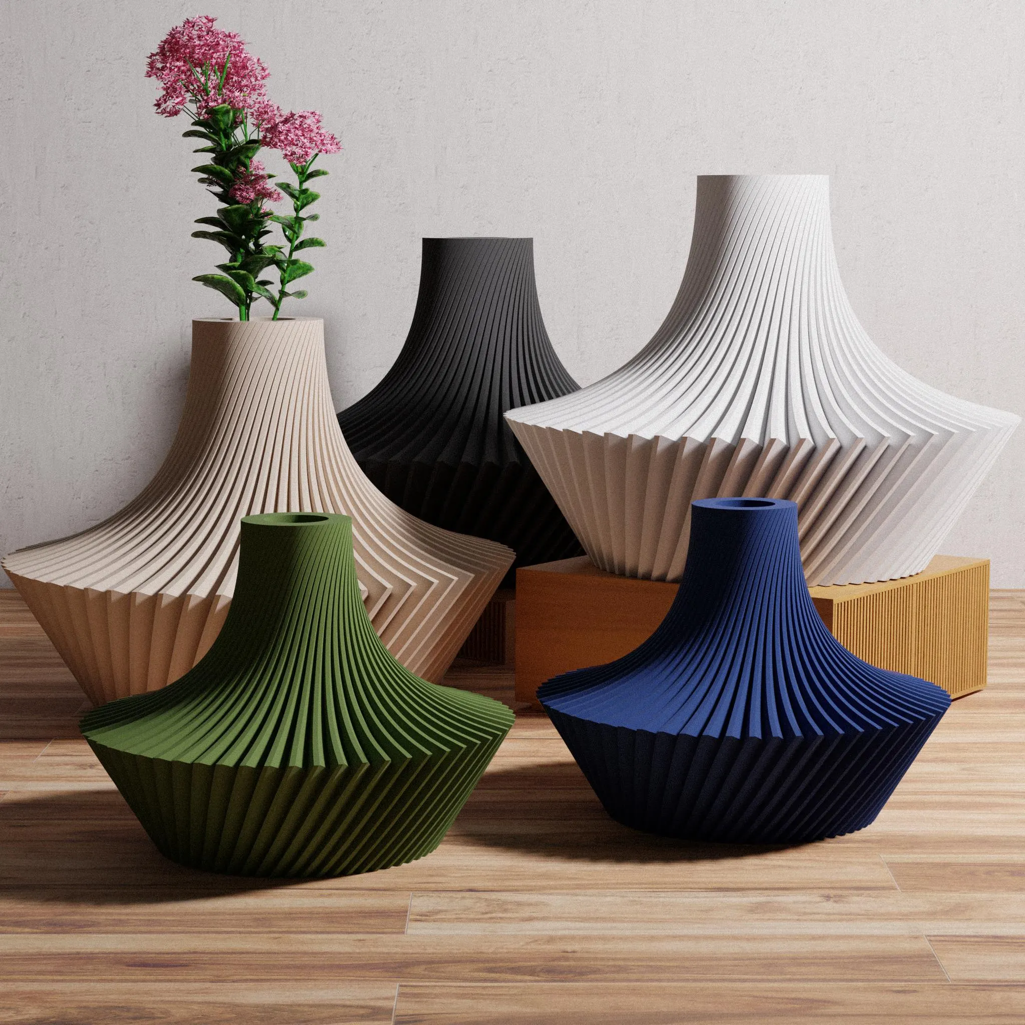 Modern Minimalist Vase, Sculptural Flower Holder, Desk Table Decor, Planter Display, Home Office Accent