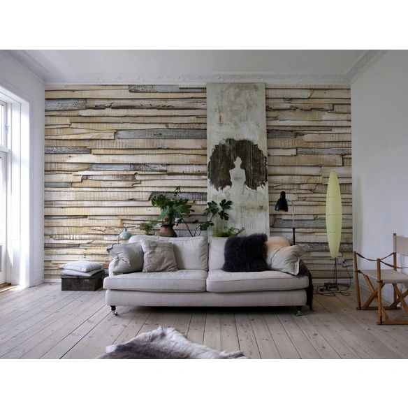 Papiertapete »Whitewashed Wood«, Breite: 368 cm, inkl. Kleister