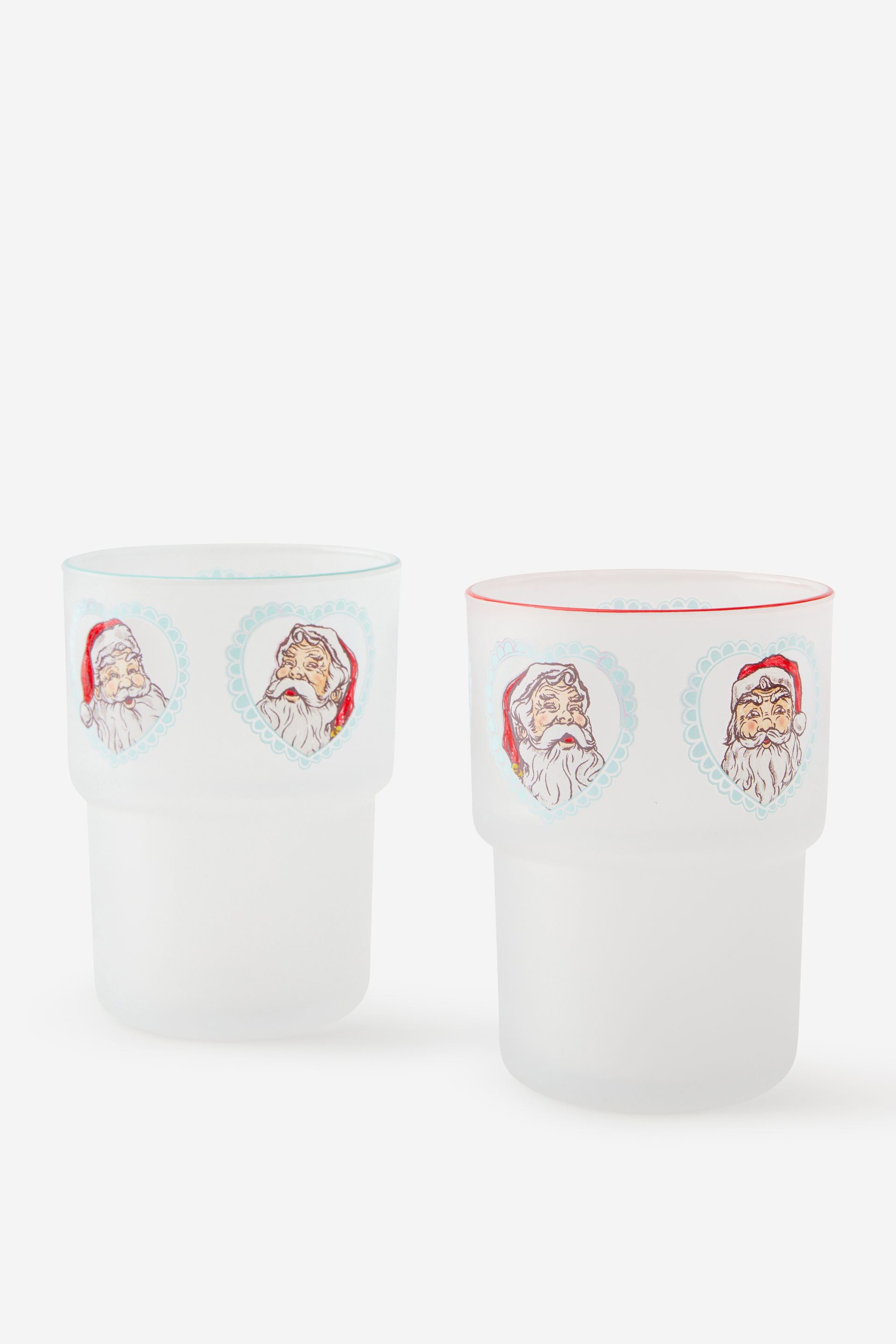 Christmas Stackable Glass Tumbler 2Pk