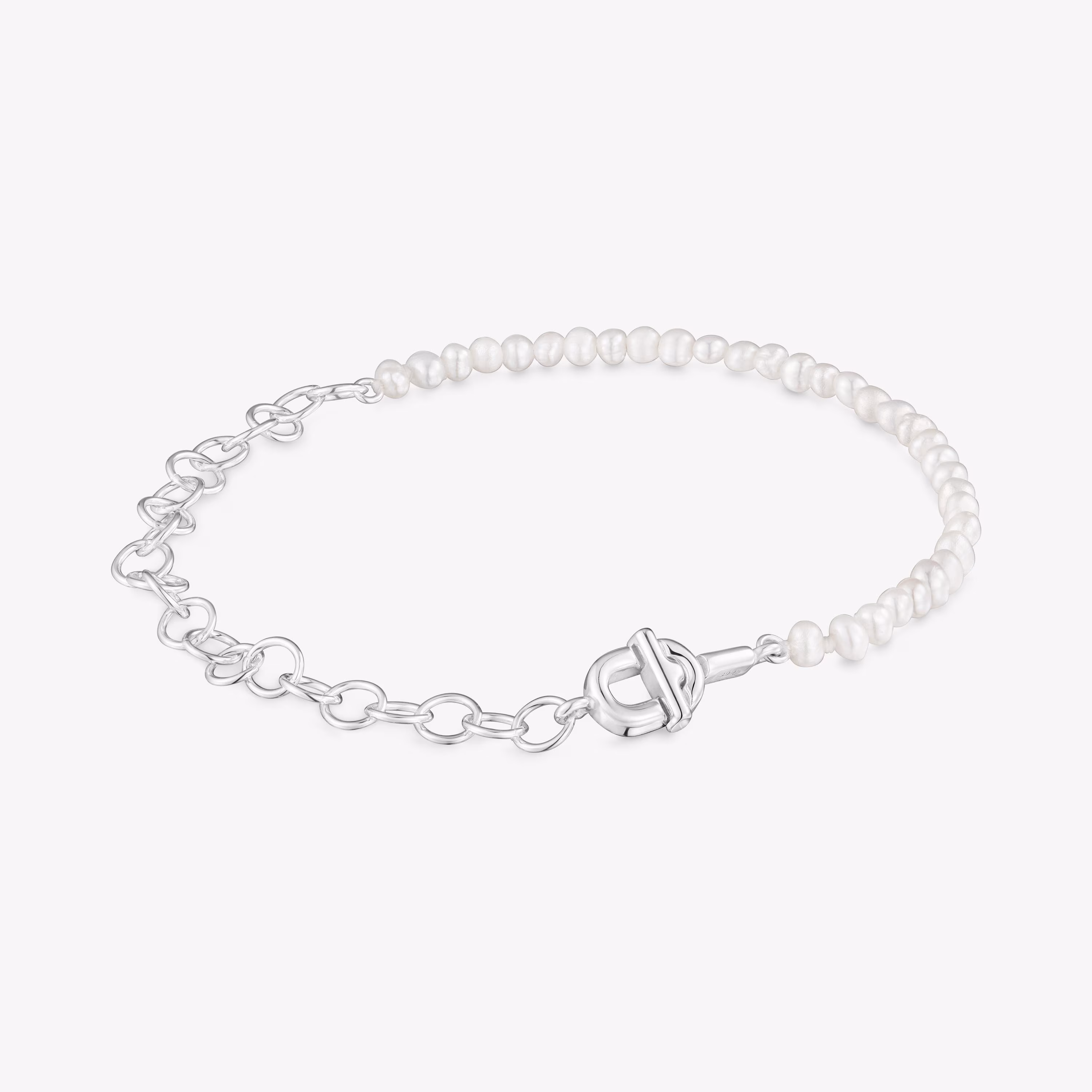 Pulsera doble barbada de plata y perlas cultivadas TOUS MANIFESTO