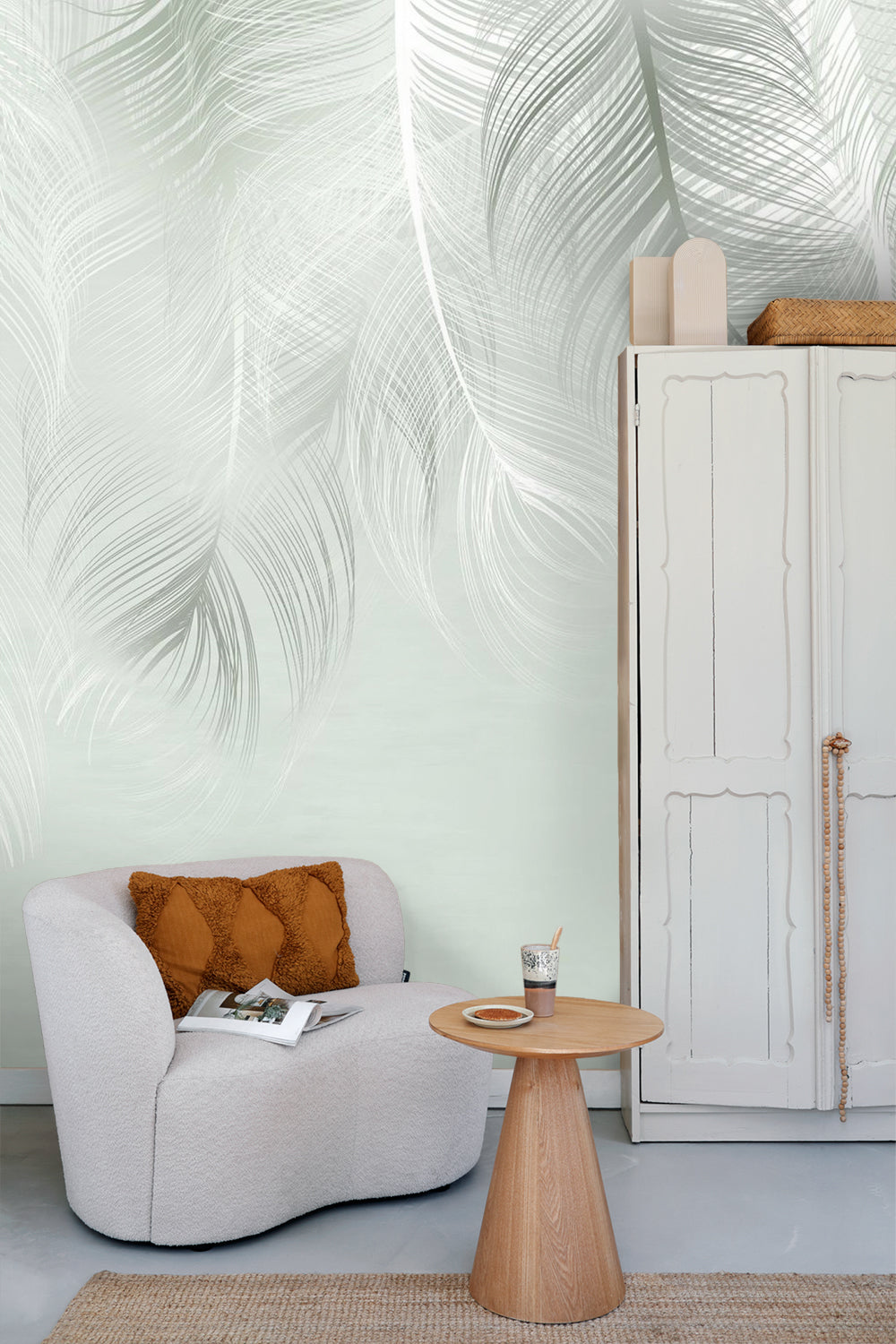 Sanders & Sanders fotobehang veren lichtgroen - 375 x 270 cm - 600973