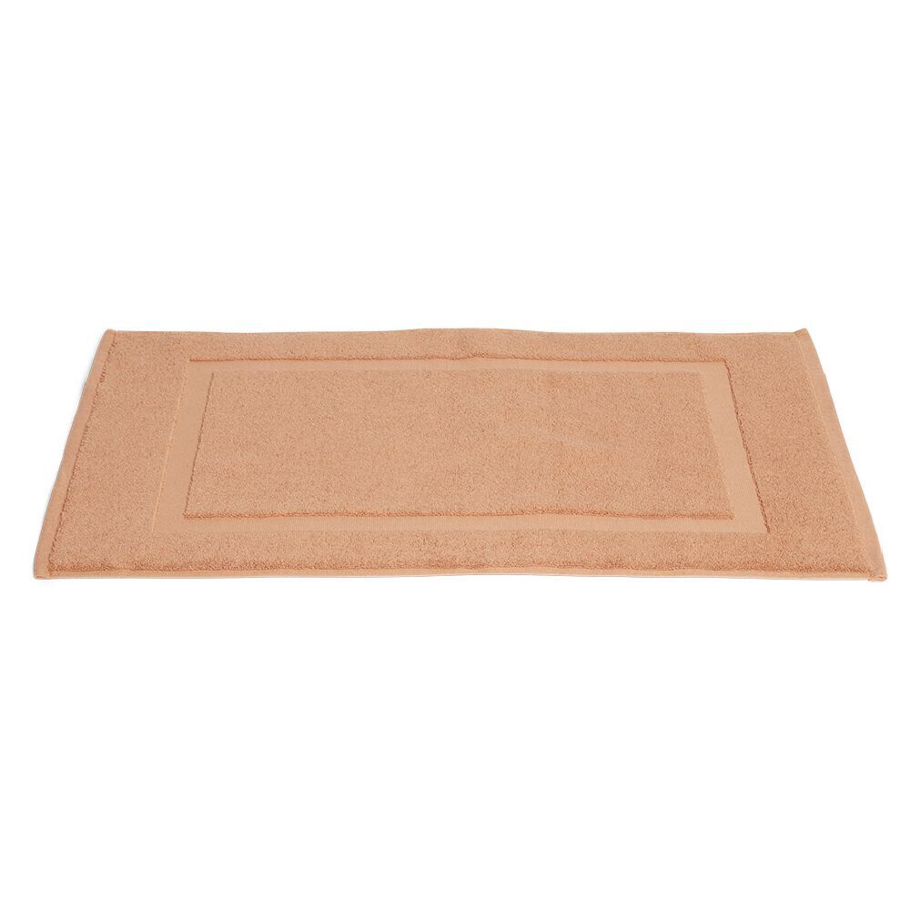 Tapis salle de bain coton orange clair 40x70cm