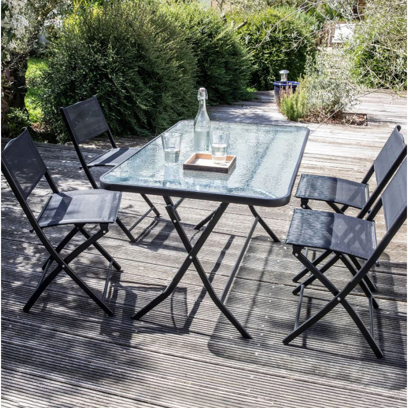 Ensemble de jardin Calvi : 1 table et 4 chaises