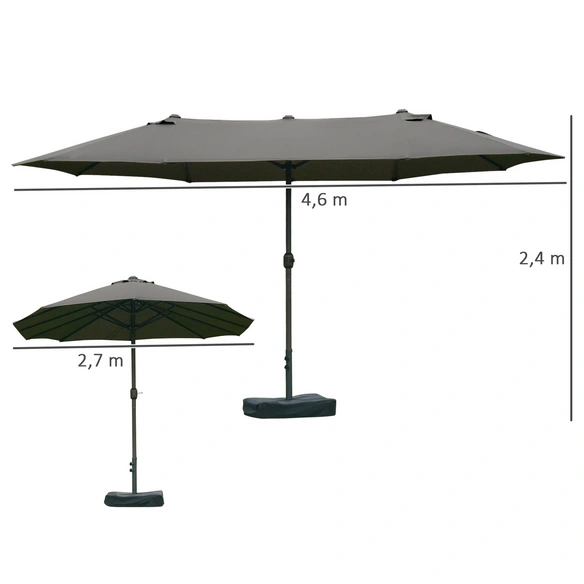 Sonnenschirm, Höhe: 240 cm, dunkelgrau