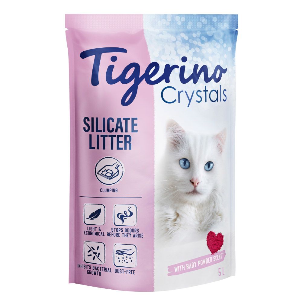 Tigerino Crystals Clumping Cat Litter – Baby Powder Scent