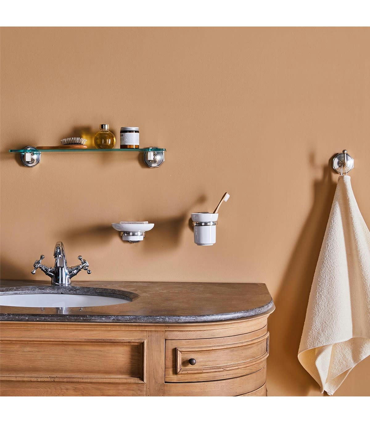 OCTO - Porte savon mural en laiton