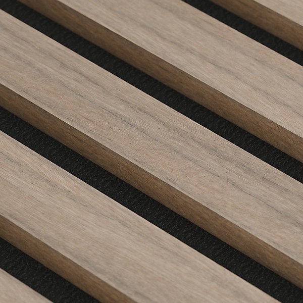 Panneau Acoustique 21mm- Noyer - Feutrine Noire - 240x60cm - Lot de 2