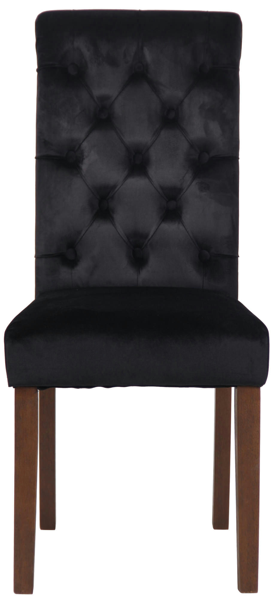 LISBURN - Chaise de salle à manger matelassée en velours Noir