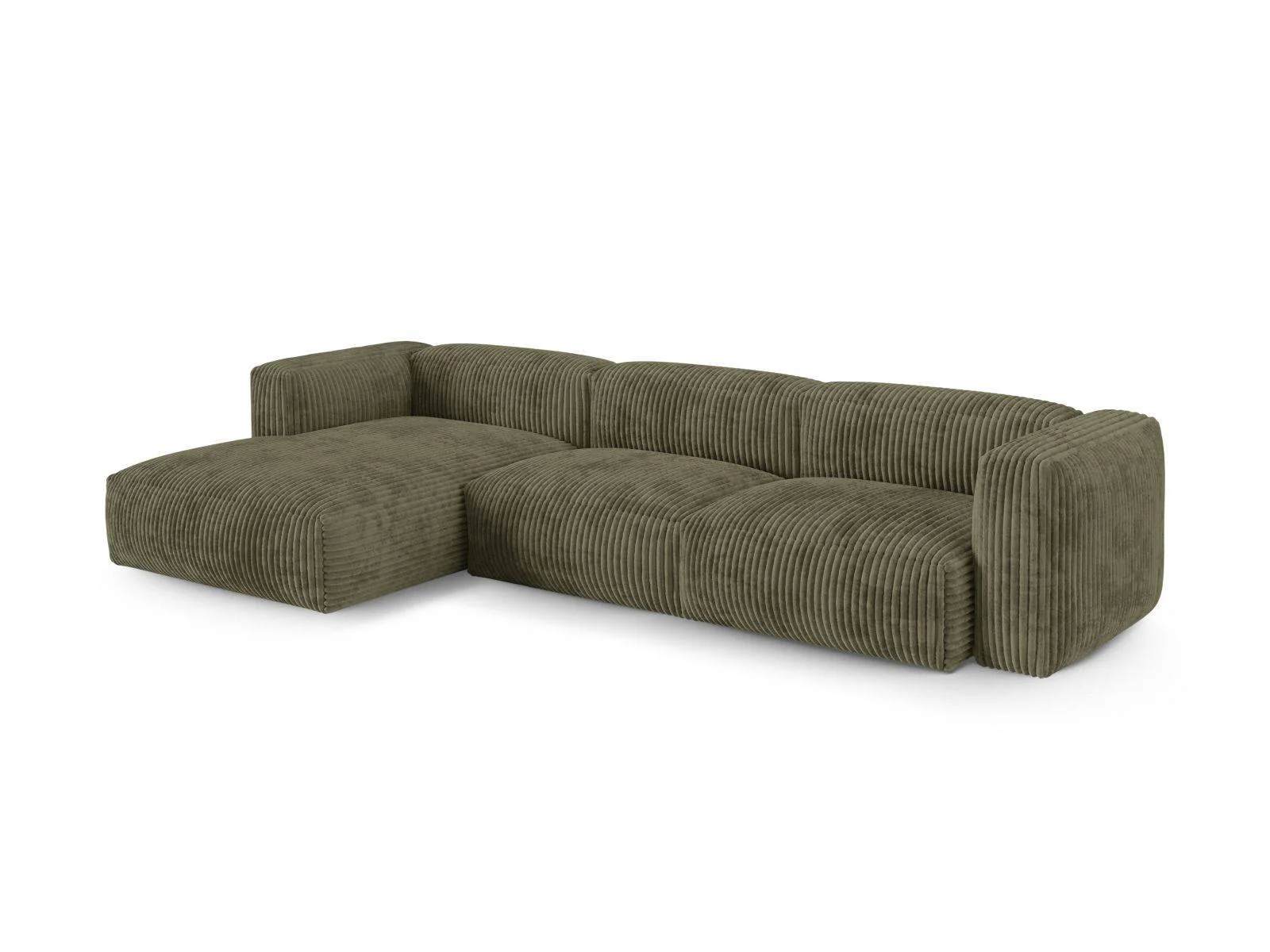 Modulaire hoekbank Martina links ribstof