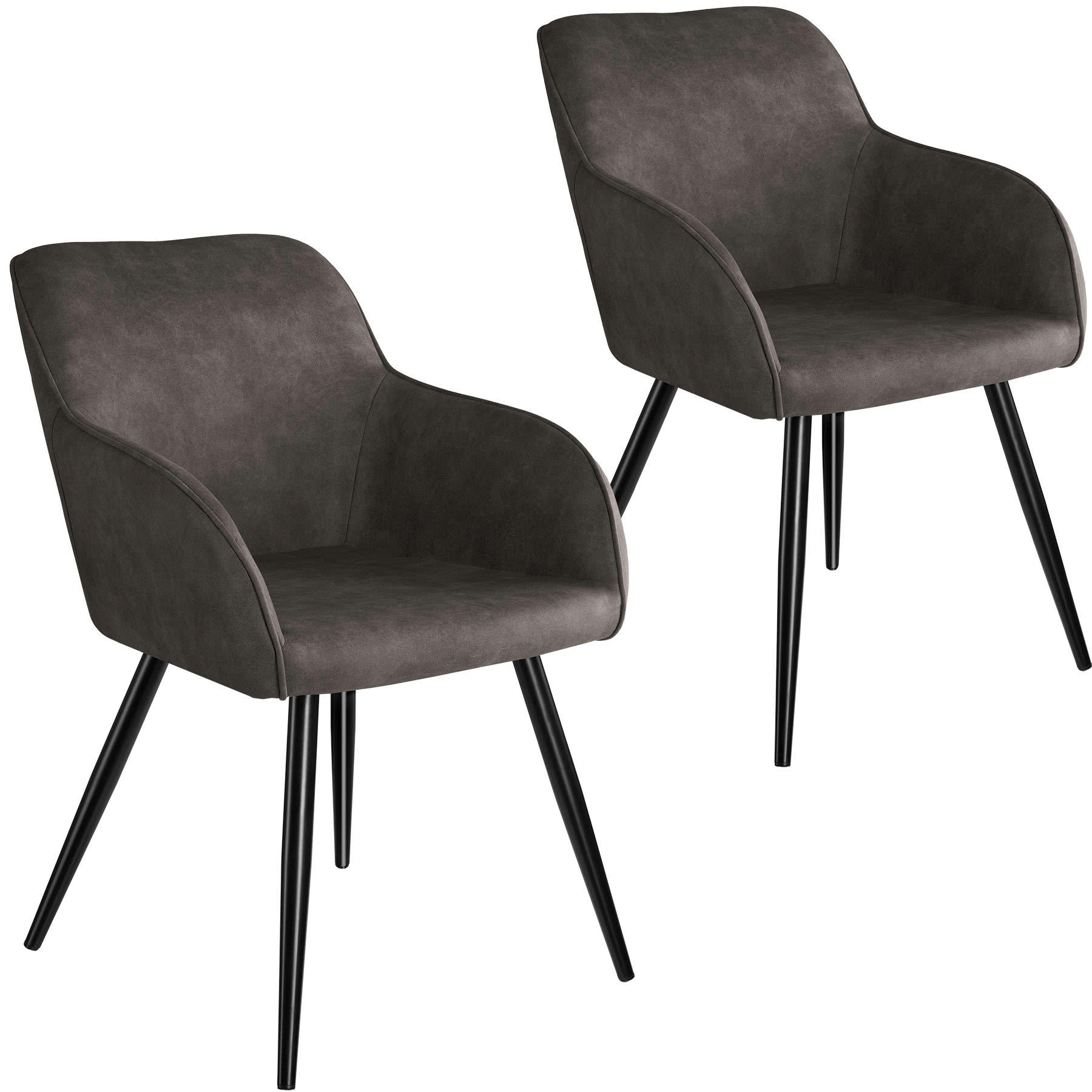 - Ensemble de 2 chaises en cuir synthétique Siège rembourré avec