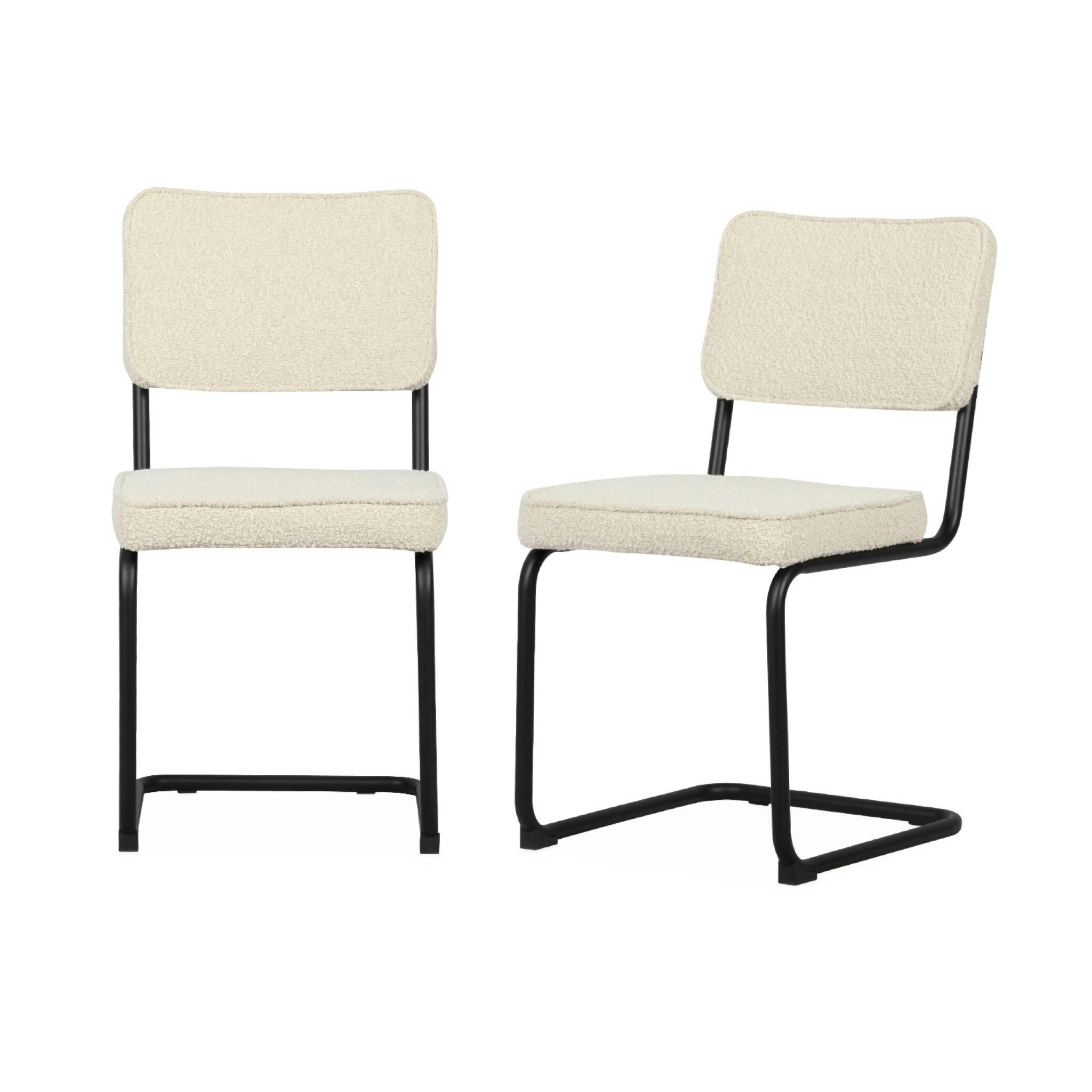 MAJA - Lot de 2 chaises cantilever tissu bouclette