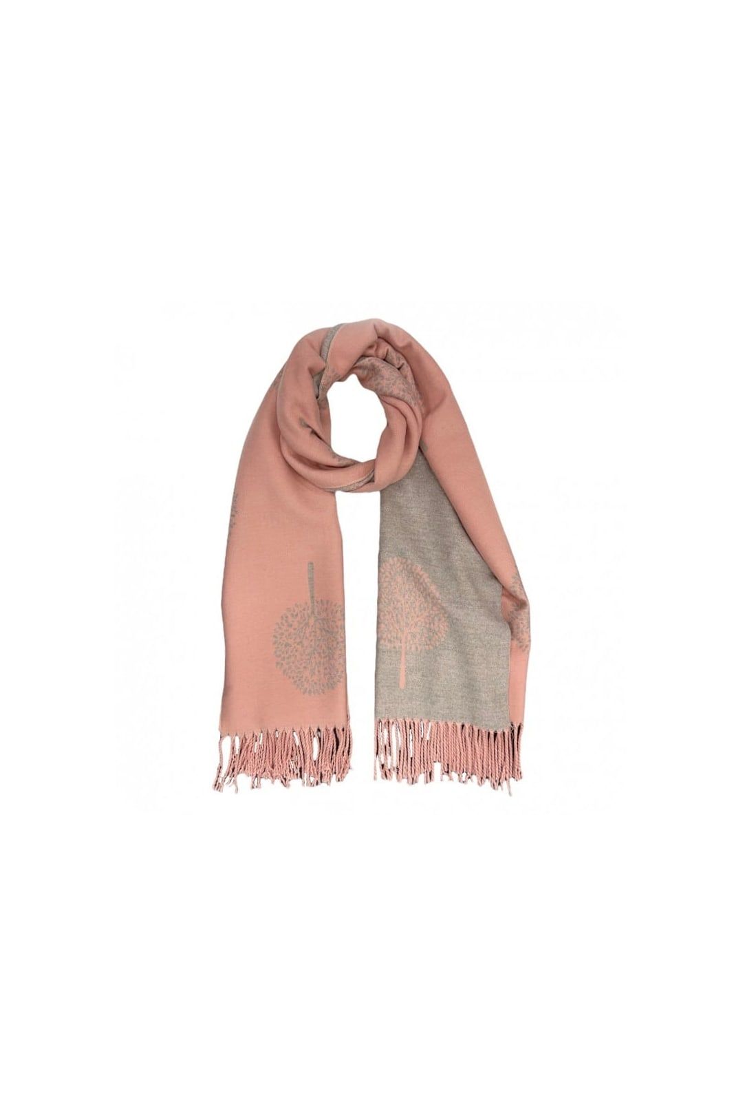 SVNX Tree Print Cashmere Blend Scarf With Tassels