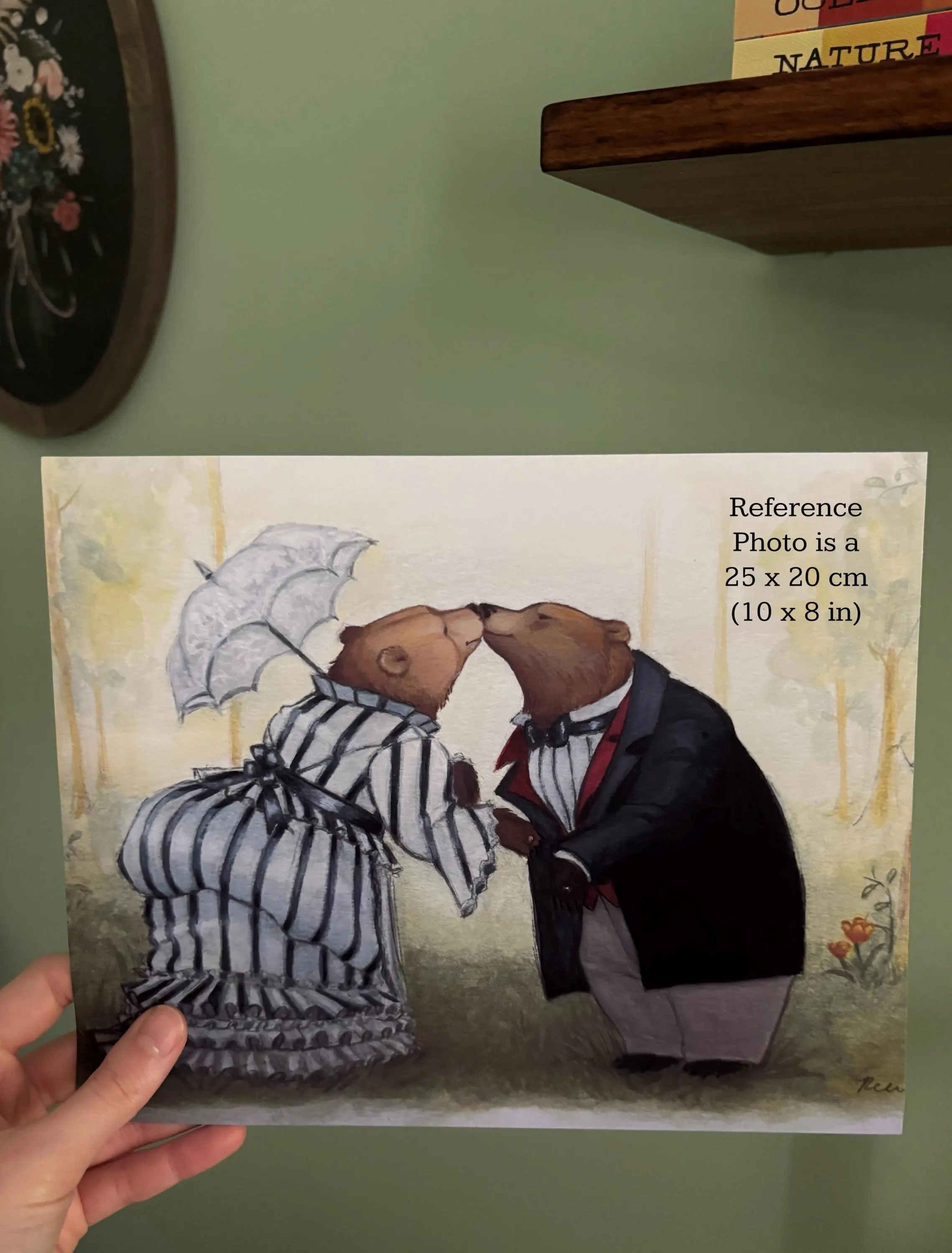The Kissing Bears art illustration print wall decor