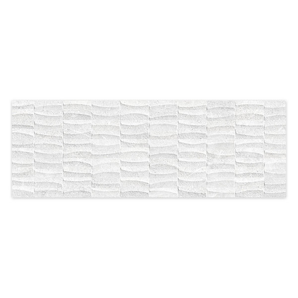 Carrelage effet Pierre 3D Blanc Perle 100x33,3x0,98 cm Luzerio - Mur intérieur (vendu par carton de 1,67 m²) - RO'MA CARRELAGE