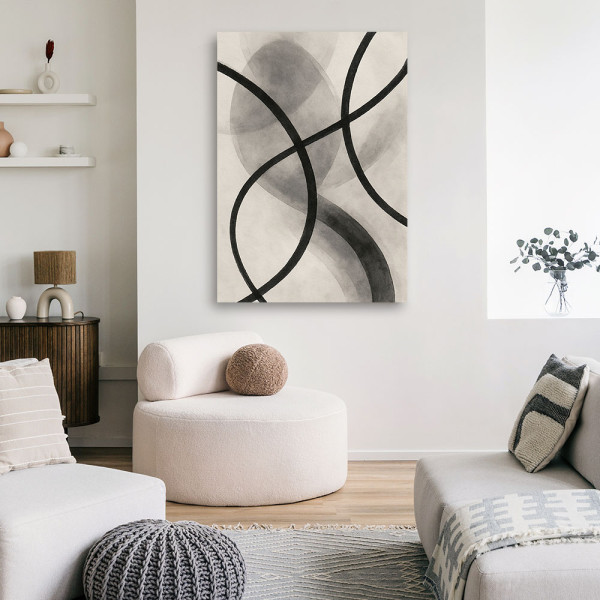 Feeby Obraz na płótnie, Abstrakcja Linie Szarość Minimalizm 40x60