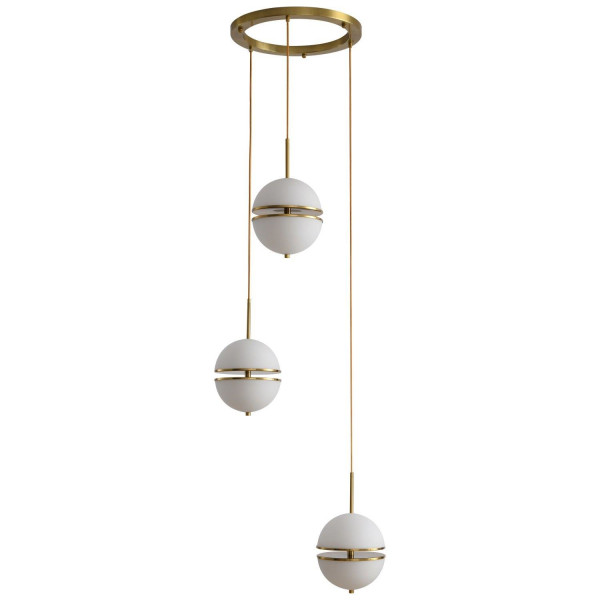 LAMPA WISZĄCA LED SFERA-3 nowoczesna 50cm złota