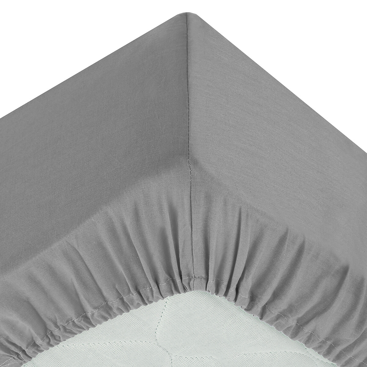 Fitted sheet, percale Grey, 90x190 cm