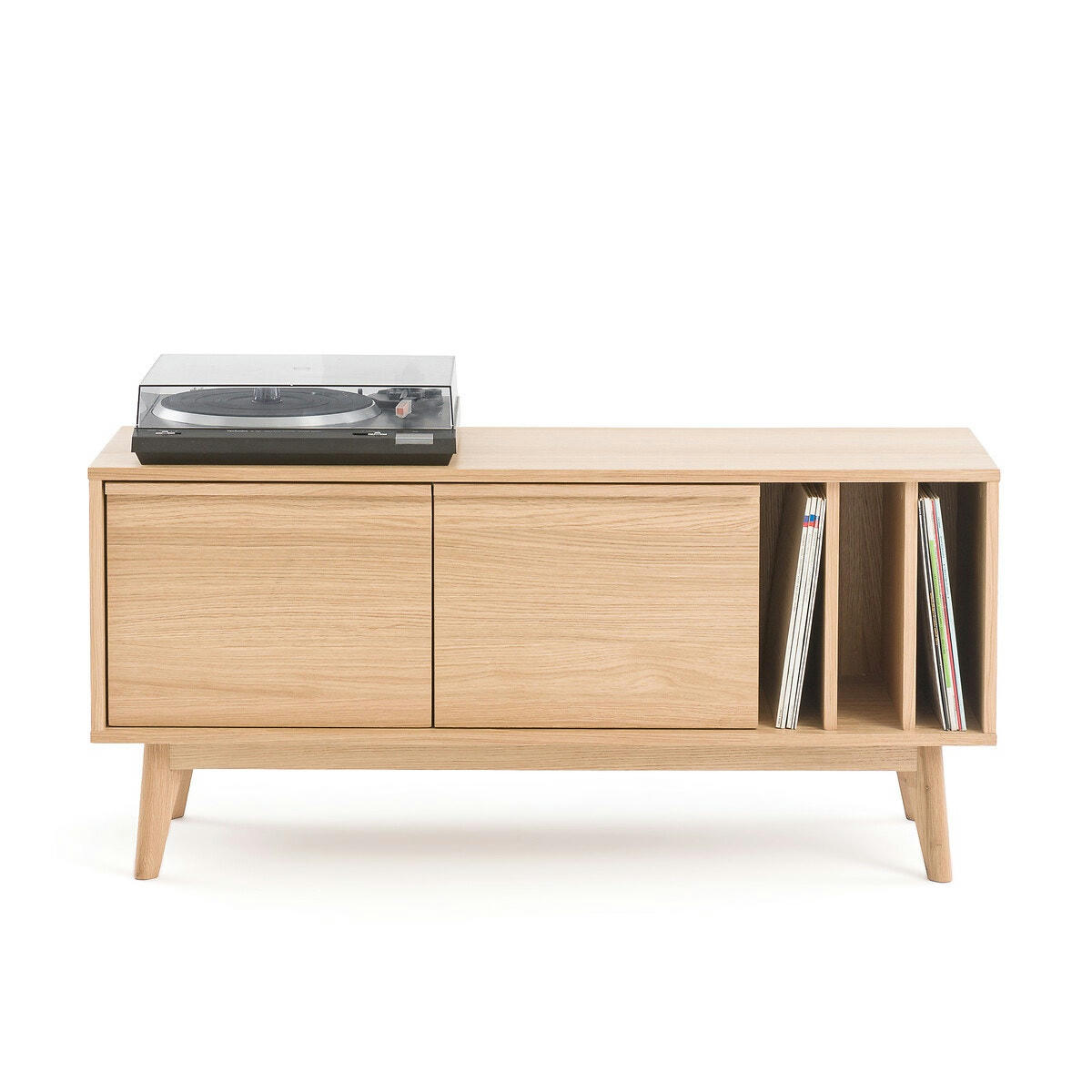 Meuble avec rangement à vinyles, Aram