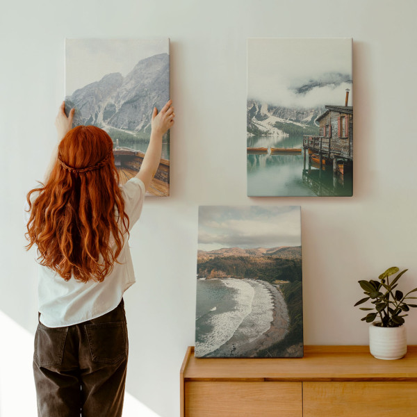 Obraz canvas 3 częściowy Jeziorne góry | 3x40x60 | Wallfluent
