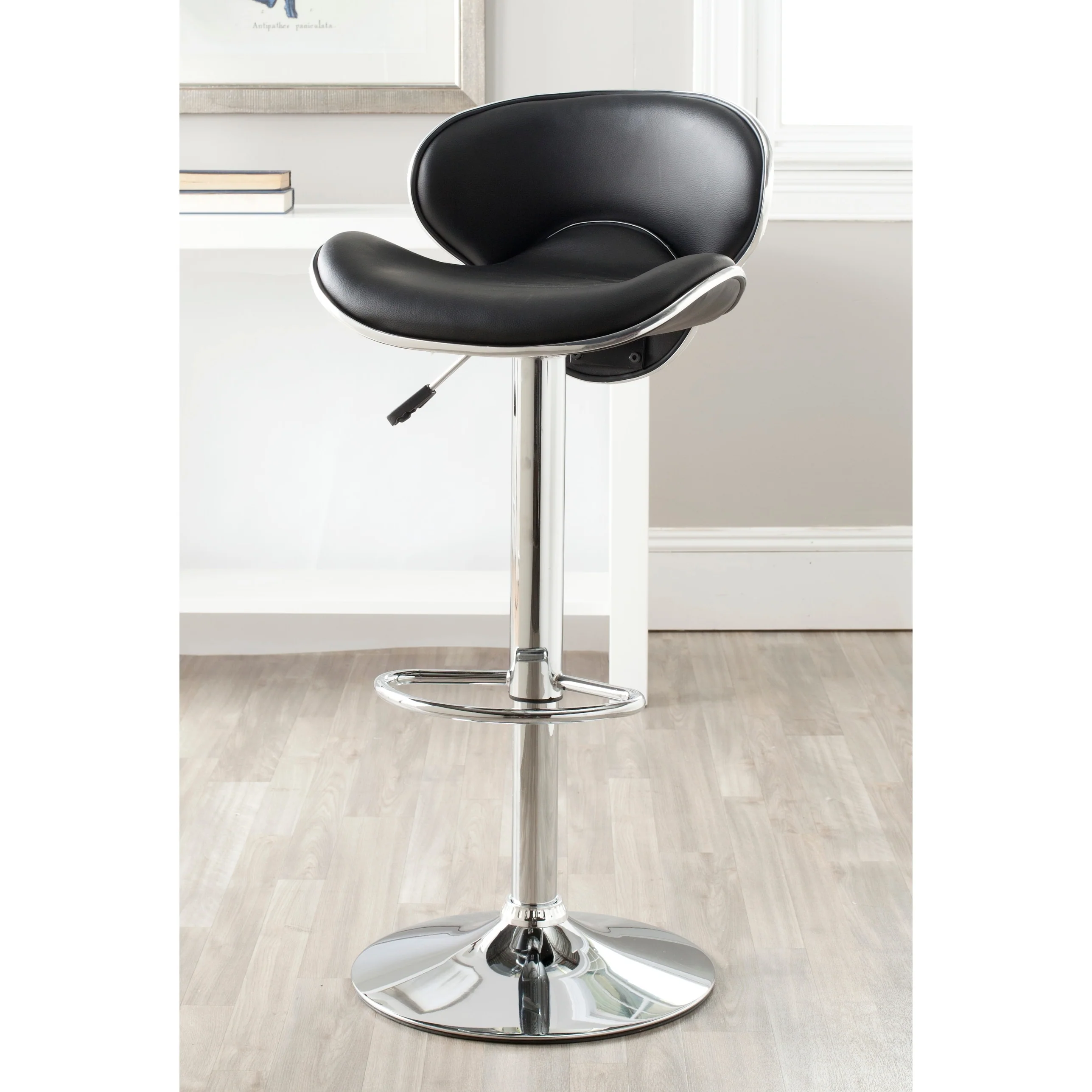 SAFAVIEH Dayle White Adjustable 24-30-inch Swivel Bar Stool - 17.9 x 18.5 x 31.7 - 17Wx19Dx38H