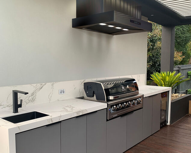 Excelsior Black Wall Mounted BBQ Rangehood - 1200 x 800mm