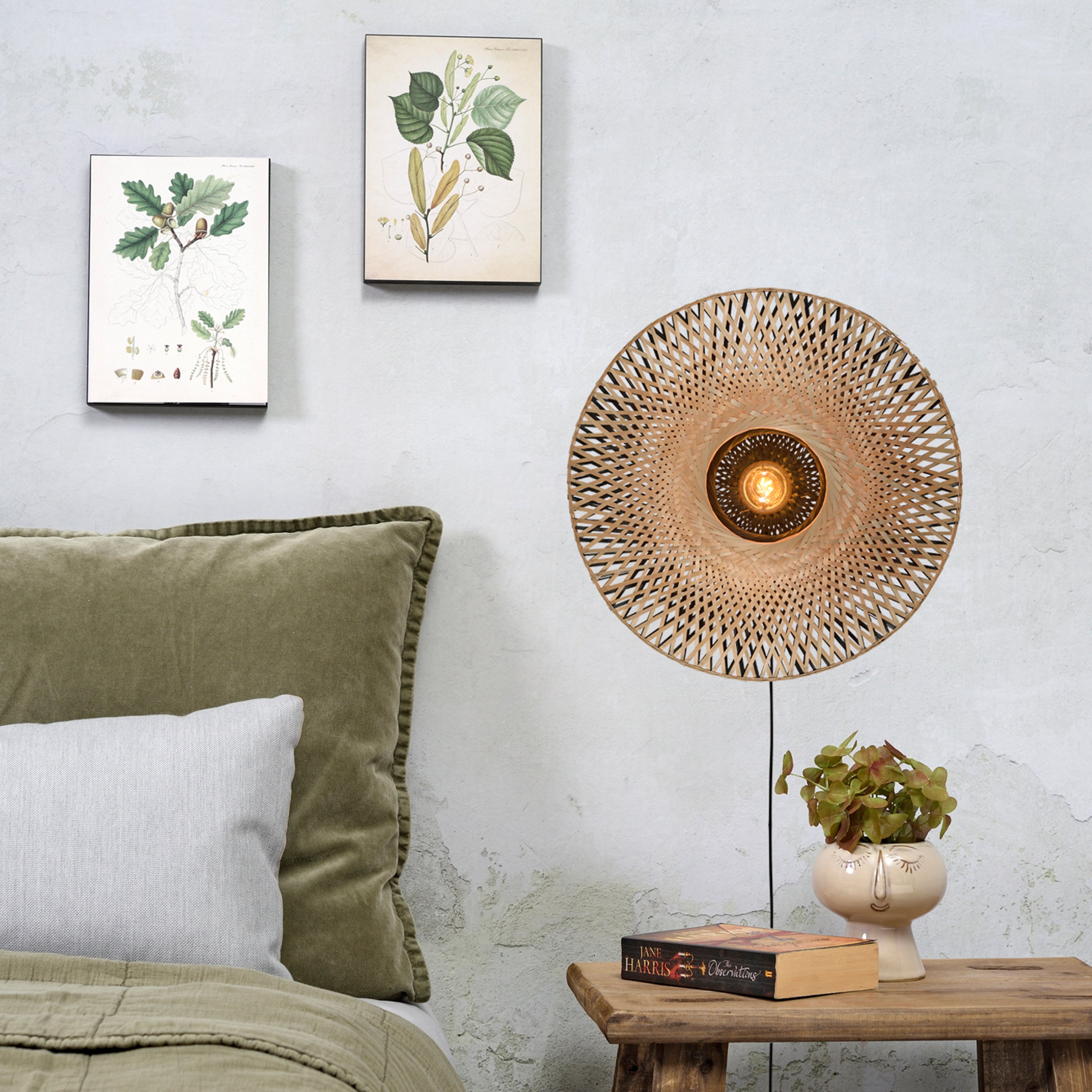 GOOD&MOJO Kalimantan Wandlamp Rond - Ø44cm - Naturel