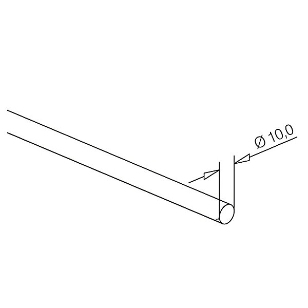 Barre diam. 10 mm - Longueur 2,5 mètres - Zamac aspect laiton poli