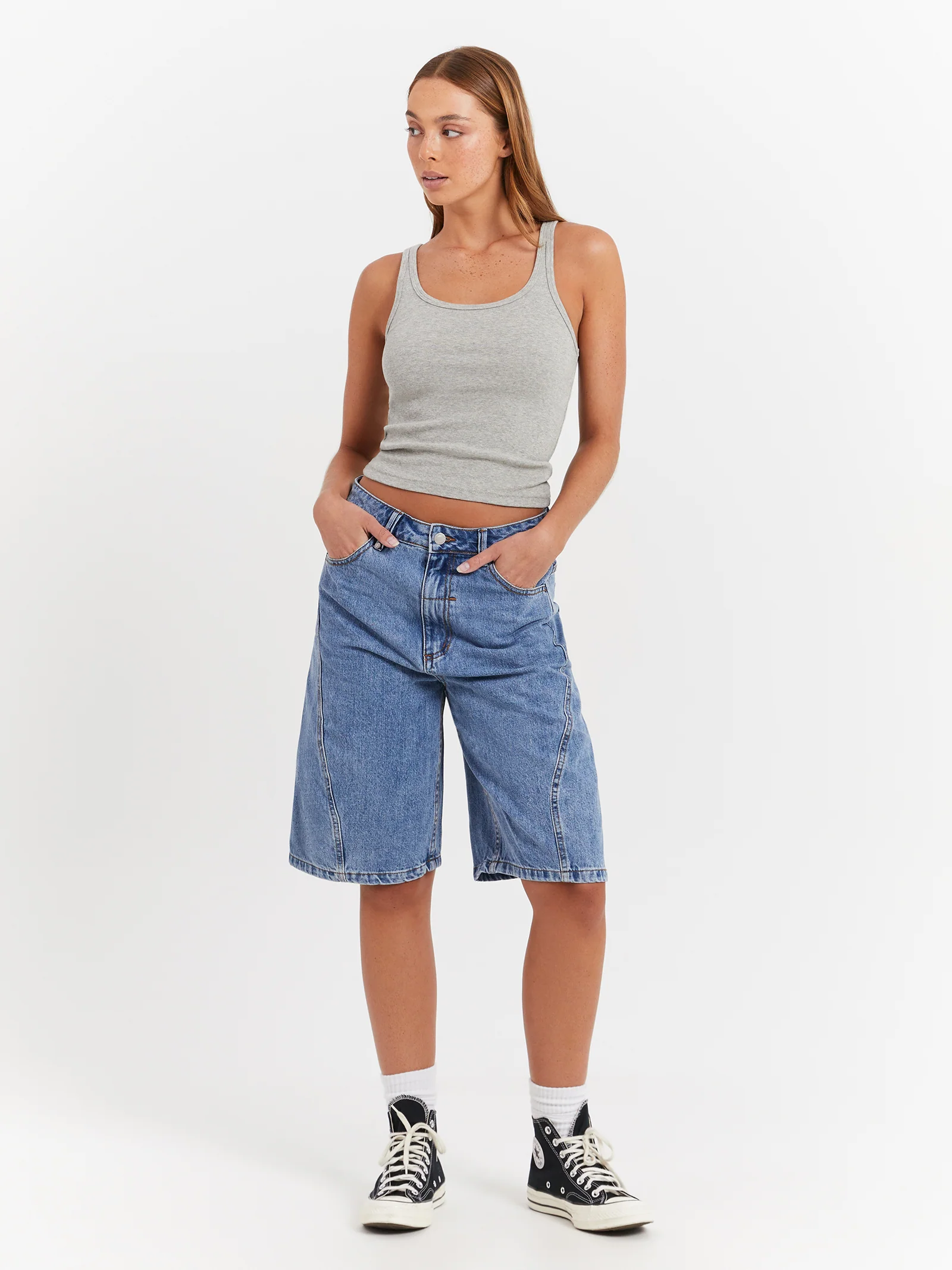 Ronnie Pieced Denim Shorts